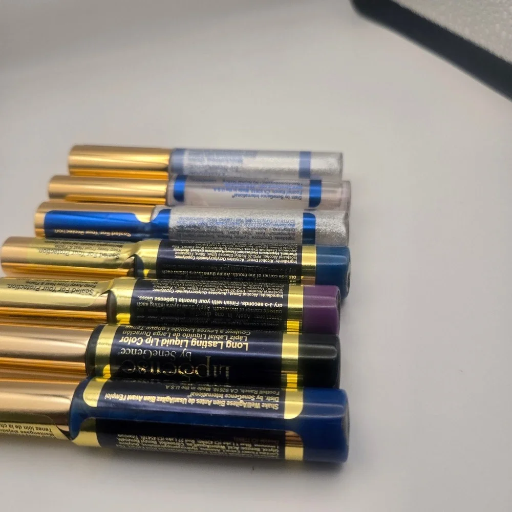 LipSense Blue Purple Lip Color & Gloss 7pc Bundle New